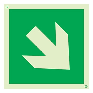 Signalisation drapeau, indication directionnelle additionnelle – flèche oblique, PVC photoluminescent