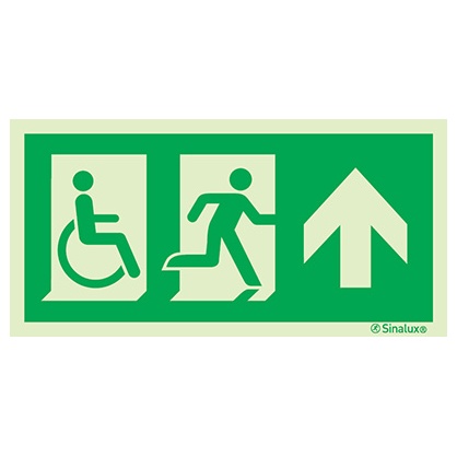 [F0304F20102EDFR] Signalisation drapeau, repérage itinéraire PMR – flèche gauche (2), PVC photoluminescent (200x100)