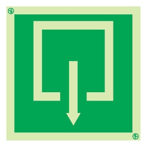 [F0461F20202EVFR] Signalisation drapeau, f0461, PVC photoluminescent (200x200)