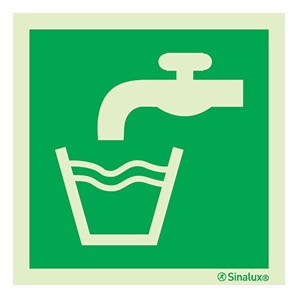 Signalisation drapeau, eau potable, PVC photoluminescent