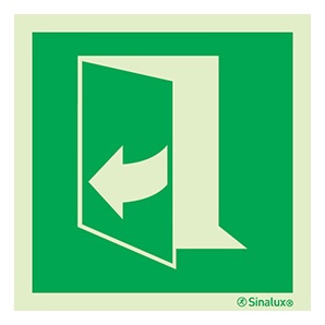 Signalisation drapeau, porte à tirer – côté droit, PVC photoluminescent