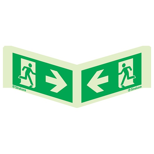Signalisation panoramique, évacuation ISO 7010 panoramique (1), PVC photoluminescent