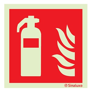 Signalisation à suspendre, extincteur (ISO 7010), PVC photoluminescent