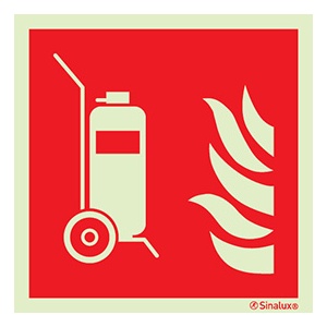 Signalisation drapeau, extincteur sur roues, PVC photoluminescent