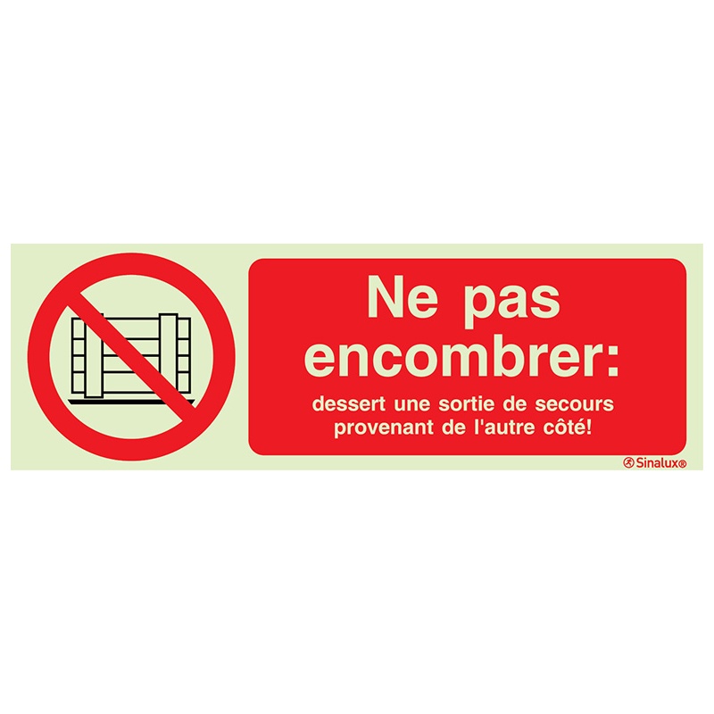 Signalisation une face, f1795, PVC photoluminescent