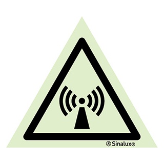 Signalisation une face, signal de danger – radiations non ionisantes, PVC photoluminescent