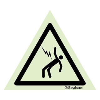 Signalisation une face, signal de danger – haute tension, danger de mort, PVC photoluminescent