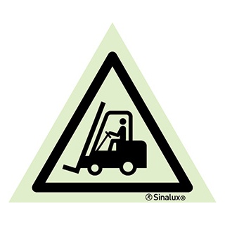 Signalisation une face, signal de danger – véhicules industriels et de manutention, PVC photoluminescent