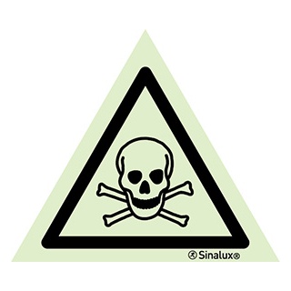 Signalisation une face, signal de danger – produits chimiques dangereux / matières toxiques, PVC photoluminescent