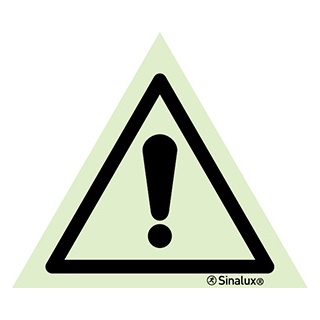 Signalisation une face, signal de danger – attention, PVC photoluminescent