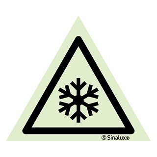 Signalisation une face, signal de danger – basse température, PVC photoluminescent