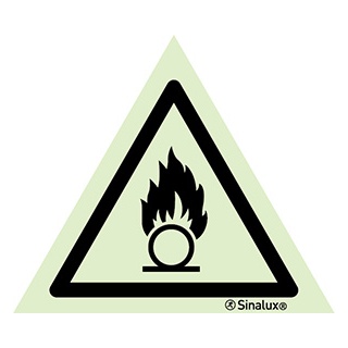 Signalisation une face, signal de danger – substance oxydante, PVC photoluminescent