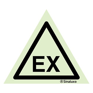 Signalisation une face, signal de danger – atmosphère explosive, PVC photoluminescent