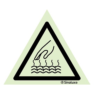 Signalisation une face, signal de danger – liquide à haute température, PVC photoluminescent