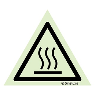 Signalisation une face, signal de danger – surface chaude, PVC photoluminescent