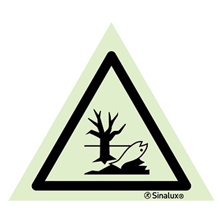 Signalisation une face, signal de danger – dangereux pour l’environnement, PVC photoluminescent