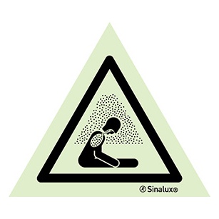 Signalisation une face, signal de danger – risque d’asphyxie, PVC photoluminescent