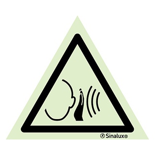 Signalisation une face, signal de danger – attention bruit soudain, PVC photoluminescent