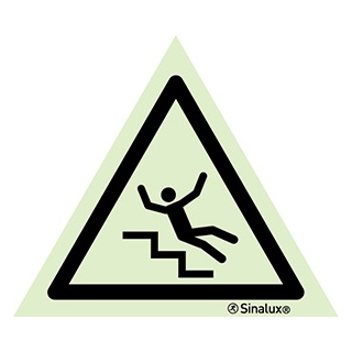 Signalisation une face, signal de danger – escalier, PVC photoluminescent