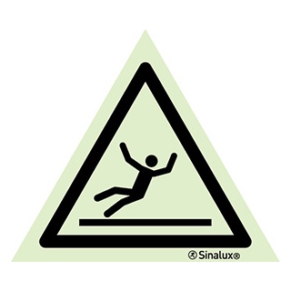 Signalisation une face, signal de danger – surface glissante, PVC photoluminescent