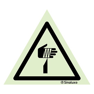 [F3301F01501PRFR] Signalisation une face, signal de danger – élément coupant, PVC photoluminescent (150x150)