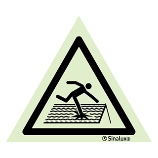 Signalisation une face, signal de danger – toit fragile, PVC photoluminescent