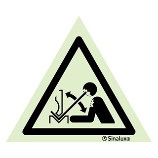 Signalisation une face, signal de danger – mouvement rapide de pièce (presse), PVC photoluminescent