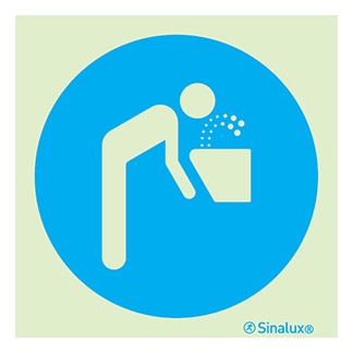 Signalisation une face, eau uniquement pour boire, PVC photoluminescent