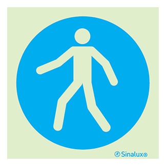 Signalisation une face, passage obligatoire pour piétons, PVC photoluminescent