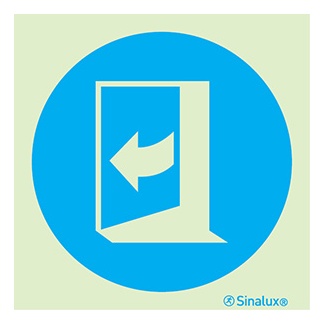 [F3613F15151OBFR] Signalisation une face, maintenir fermée – obligation, PVC photoluminescent (150x150)