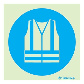 Signalisation une face, vêtement à haute visibilité obligatoire, PVC photoluminescent