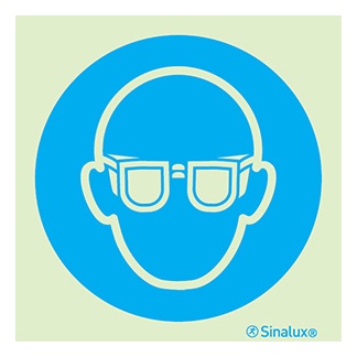 [F3703F15151OBFR] Signalisation une face, protection obligatoire de la vue, PVC photoluminescent (150x150)