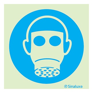 Signalisation une face, protection obligatoire des voies respiratoires, PVC photoluminescent