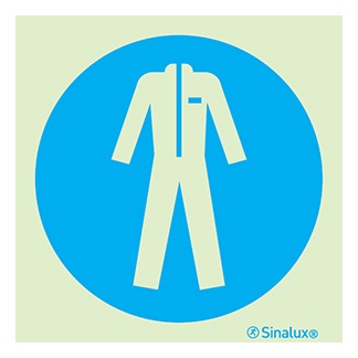 Signalisation une face, vêtement de protection obligatoire, PVC photoluminescent