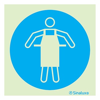 [F3713F15151OBFR] Signalisation une face, tablier de protection obligatoire, PVC photoluminescent (150x150)