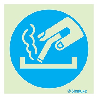 Signalisation une face, éteignez votre cigarette, PVC photoluminescent