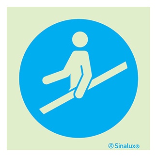 Signalisation une face, se tenir à la rampe, PVC photoluminescent