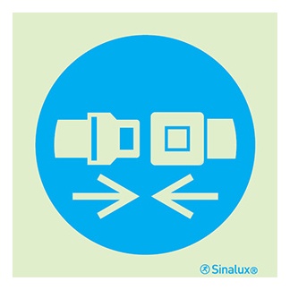 [F3805F15151OBFR] Signalisation une face, ceinture obligatoire, PVC photoluminescent (150x150)