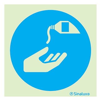 [F3807F15151OBFR] Signalisation une face, crème de protection obligatoire, PVC photoluminescent (150x150)