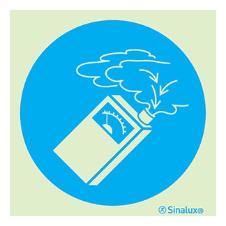 [F3817F15151OBFR] Signalisation une face, utiliser le détecteur de gaz, PVC photoluminescent (150x150)