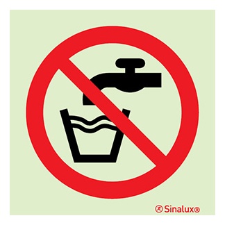 Signalisation une face, eau potable interdite, PVC photoluminescent