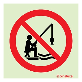 Signalisation une face, interdiction de pêcher, PVC photoluminescent