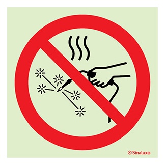 Signalisation une face, travaux à chaud interdits, PVC photoluminescent