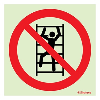 Signalisation une face, interdiction d’escalade, PVC photoluminescent