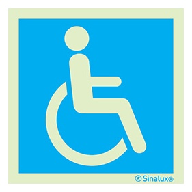[F4708] Signalisation drapeau, pMR – accès pour personnes à mobilité réduite, PVC photoluminescent