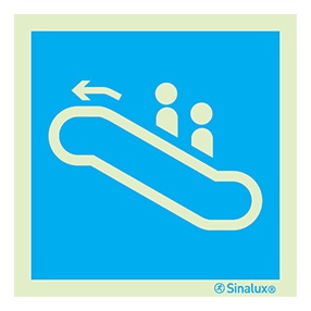 Signalisation une face, ascenseur (monte à gauche), PVC photoluminescent