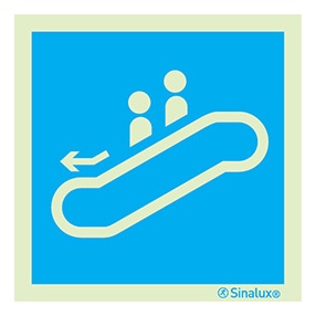 [F4773F15151IDFR] Signalisation une face, ascenseur (descend à gauche), PVC photoluminescent (150x150)