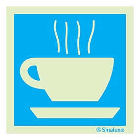 [F4803F15151IDFR] Signalisation une face, café, PVC photoluminescent (150x150)