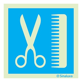 [F4806F15151IDFR] Signalisation une face, coiffeur, PVC photoluminescent (150x150)