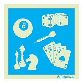 Signalisation une face, casino, PVC photoluminescent